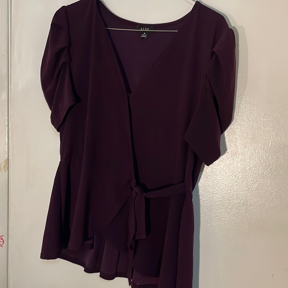 Purple v neck dress shirt